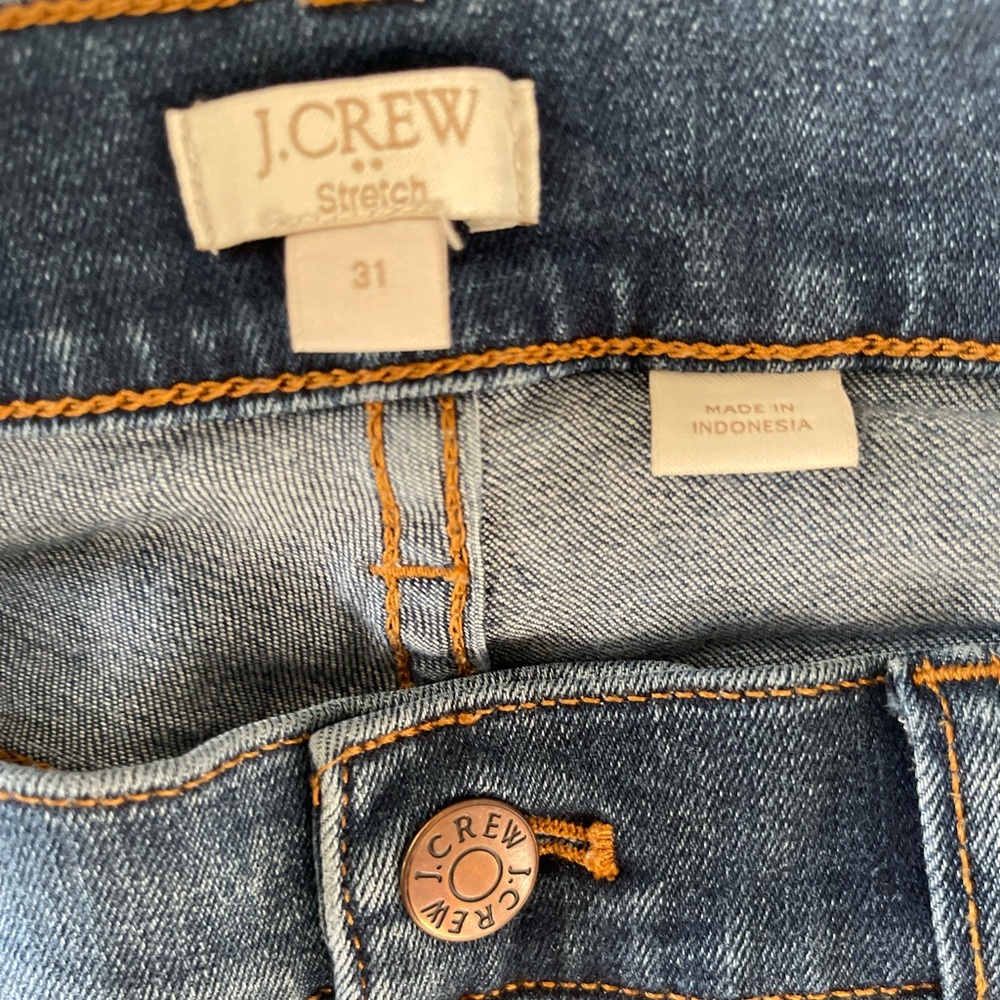 J. Crew Stretch Skinny Stretch Jeans Size 31 Womens Blue Denim Distressed E7486 - Picture 4 of 4